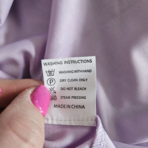 Bery Love Lilac Lace Dress Size M  Fully Lined Sleeveless V-Neck Cocktail Gown - Picture 7 of 8